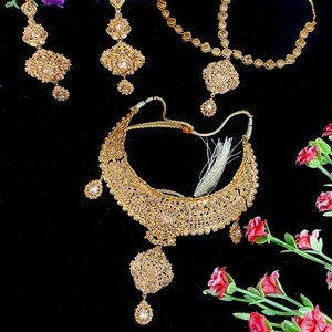 Champaign color Fancy bridal jewelry set